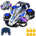 1:14 Remote Control Roll Stunt Car For Boys 360°Rotating 4Wd Rc Cars With Lights Music Upright Walking Four-Wheeled Rollover Toy Car Presents For Age 6-12?Blue?