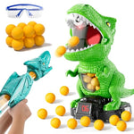 Dinosaur Shooting Boy Toys For Kids Age 3 4 5 6 7 8 - Moveable Shooting Game With Scoreboard, Light And Sound, 12 Foam Balls, Boy Toddler Toys 5-7 6-8 8-10, Competition Game Gifts (Green)