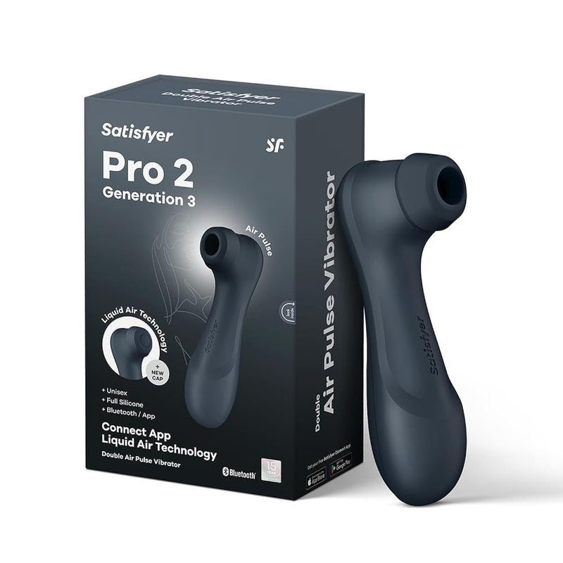 Pro 2 Generation 3 (Bluetooth Version) With Liquid Air Vibrator Sex Toy | Adult Toys For Women | Sucking Clitoral Stimulator | Vibrating Sexual Pleasure Device | Vibrators (Black)