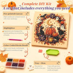 Halloween Ghost Pearl Diamond Art Kit, 3D Mosaic Pumpkin Canvas Craft for Adults