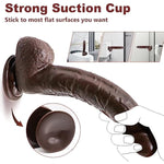 9.25 Inch Realistic Dildo Adult Sex Toys For Women Men, Lifelike G Spot Clitoral Black Huge Dildo With Strong Suction Cup For Hands-Free Play, Flexible Bbc Anal Toys For Lesbian Strap-On Play (Brown)