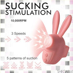 Finger Sunction Vibrator, Clitoral Sucking Rabbit Vibrater Sextoy For Woman, Female Lips Cunnilingus Oral Sex Toys, Small Clit Vibe 3 Speeds And 5 Patterns Of Suction [Made In Usa]