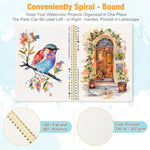 9x12 Watercolor Pad with 140lb/300gsm Watercolor Paper, 24 Sheets