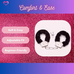 Fluffy Handcuffs For Couples – Soft Sex Cuffs, Bedroom Handcuffs For Beginners, Adjustable Bdsm Handcuffs, Handcuff Sex Bed Adult Set, Kinky Handcuffs For Playful Bondage, Sex Handcuff (Black)