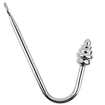 Stainless Steel Metal Backyard Anal Hook Toy Tapered Thread Long Handle Anal Plug Adult Sex Toys