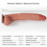 14 Inch Long Realistic Silicone Dildo with Strong Suction Cup, Sex Toy for Adults