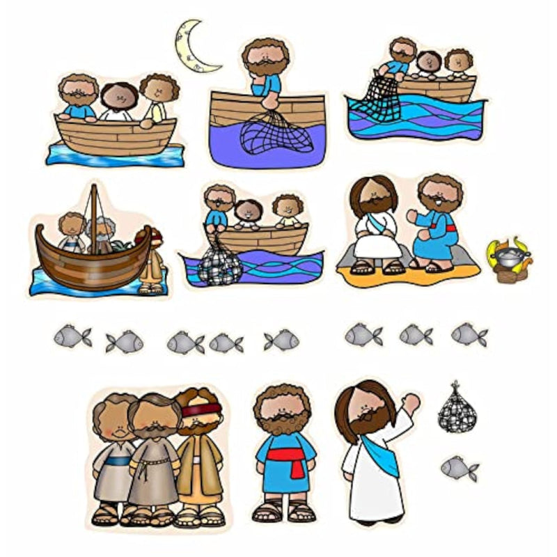 Bible Story of The Miraculous Catch Fishers of Men Felt Figures for Flannel Board Stories Miracles