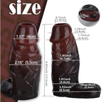 Realistic Soft Glans Exposed Silicone Penis Sleeve, Adult Male Sex Toy Penis Sheath With Cock Ring Delay Ejaculation For Couples (Black)