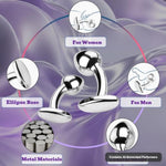 Advanced Prostate Massager and G-Spot Stimulator for Men and Women - Stainless Steel T-Bar Anal Plug