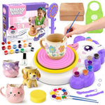 Kids Pottery Wheel Craft Kit with Clay & Tools, Ages 6-12