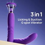 Clit Licker And Clitoral Licking Toy - 3-In-1 G-Spot Vibrator With Clit Suck Function, 10 Vibration And 7 Tongue Licking Modes, Clitoral Pump, Oral Sex Toy With Heating, Silent, Waterproof