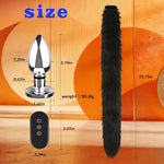 Remote Vibrating Anal Butt Plug Tail,Stainless Steel Prostate Massager