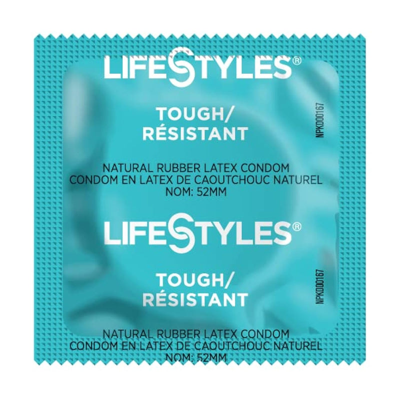 Lifestyles Tough Extra Strength, Strong Lubricated Latex Condoms With Brass Pocket Case-24 Count
