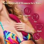 Vibrator Wand Sex Toys, Adult Toys Finger Vibrators with 10 Powerful Vibrating Modes for Clitoral and Nipple Stimulation, Anal Dildo Rose Toy for Couples (Rose Red)