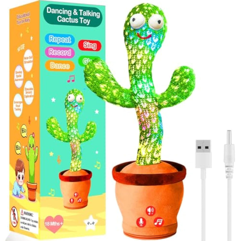 Rechargeable Dancing Talking Cactus Toy, Interactive Singing Mimicking Cactus Baby Toy, Baby Toys Gifts W/Exclusive English Songs For Babies, Stocking Stuffers For Kids, For Grandkids
