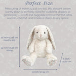 Faith Bunny Large Stuffed Animal | 18-Inch Soft & Cuddly Cream Plush Rabbit | Elegant Huggable Bunny Plushie For Play, Collecting & Décor For All Ages