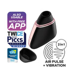 Love Triangle Connect App Vibrator Sex Toy | Adult Toys For Women | Clit Sucking Vibrator | Vibrating Sexual Pleasure Device | Stimulation Vibrators | Woman Sextoy (Black)