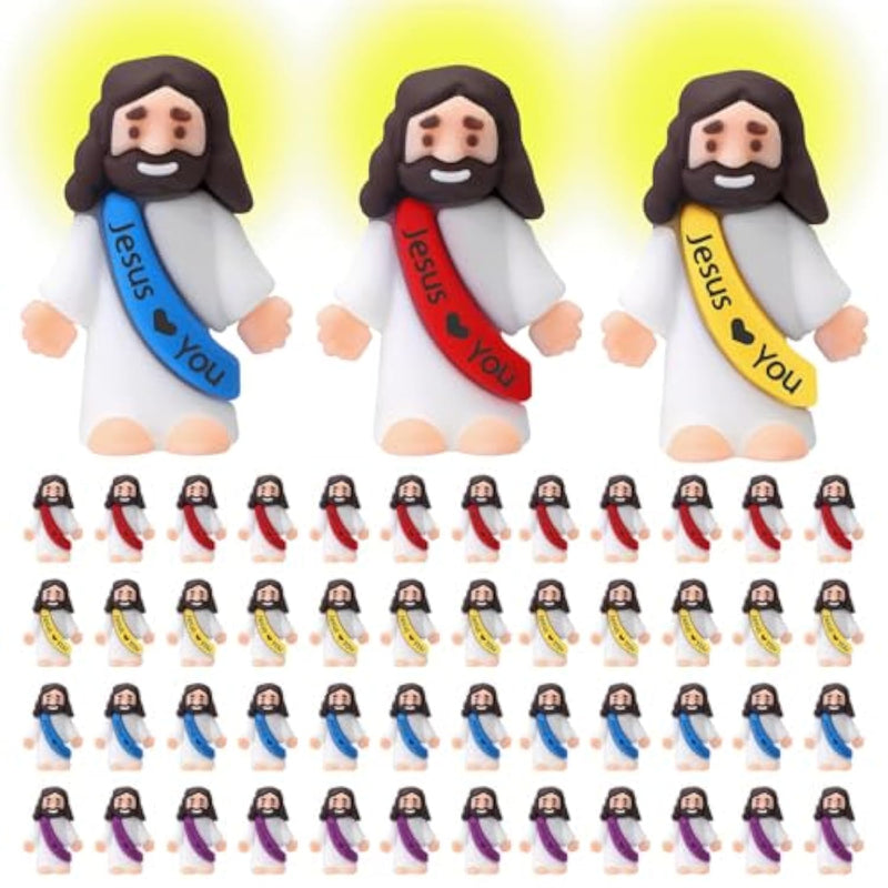 300Pcs Little Jesus Figures Easter Religious Jesus Toys, Mini Tint Pocket Figurines In Bulk, Jesus Loves You Christ Toys, School Religious Party Favors Gift For Easter Egg Stuffers (Modern, Pcs, 300)