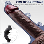 Realistic Squirting Dildo Black Ejaculating Toy Real Skin Anal Dildo With Suction Cup, 8.46" Realistic Ejaculating Dildo Soft Beginner Dildo Prostate Dildo For G & P Spot, Adult Toy For Women Men
