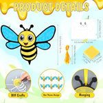 24 Sets Bee Suncatcher Craft Kit, DIY Tissue Paper Hanging Ornaments for Kids