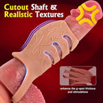 Vibrating Penis Sleeve Cock Ring Vibrator, Cyberskin Cock Sleeve Male Sex Toys Penis Ring, Penis Enlarger Stretcher Adult Toy For Couples Kinky Sexual Device, Girth Enhancer Vibrators Men Erection
