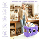 Large Craft Storage Tote Bag with 10 Pockets for Art Supplies & Tools