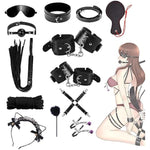 Bdsm Kit Sex Bondage Restraints, 12Pcs Bdsm Toys For Couple, Adjustable Handcuffs Collar Ankle Cuff Blindfold Feather Tickler Rope Whip Nipple Clamps Ball Gag Adult Games Sex Toys For Adult Couples