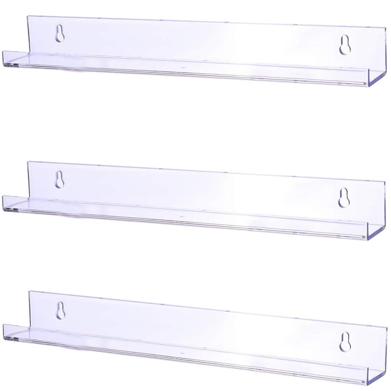 3 Pack 15 Inch Acrylic Invisible Kids Floating Book Shelves For Kids Room,Mode