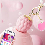 Strawberry Silicone App Clitoral Vibrator With 10 Modes Usb Rechargeable Jump Egg Vibrator Pearl Chain Sex Toy For Women
