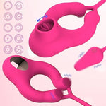Vibrating Cock Ring Silicone Male Penis Rings With Bullet Vibrator Clitoral Stimulator With 10 Licking & 10 Vibration Modes Delayed Rings Longer Stronger Erection Pleasure Couple Vibrator