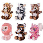 7" Plush Toys Set Stuffed Animals Bundle Of Forest Animal Toys Lion/Elephant/Zebra/Giraffe/Tiger/Leopard Stuffed Animals Pack Of 6 For Babies Kids Girls Boys
