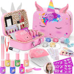 Kids Nail Polish & Nail Art Set with Dryer, Stickers & Storage Case, Pink