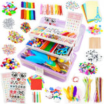 Kids' Craft Supplies Kit with 1100+ Pieces and Storage Box