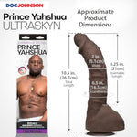 Doc Johnson Prince Yahshua - ULTRASKYN 10.5” Cock - With Removable Vac-U-Lock Suction Cup Base - F-Machine Compatible Dildo - Brown