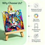 4 Pack Animals Paint by Numbers Kit for Kids with 8x8 Inch Frame