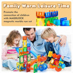 85Pcs Marble Run Magnetic Tiles Toy Building Blocks Stem Educational Child Brain Development Kit Magnet Construction Toys For Boys Girls Kids Age 5 6 7+ Years Old