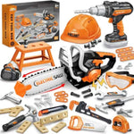 51Pcs Kids Tool Set With Toy Chainsaw& Electronic Drill Toy, Toddler Tool Set, Construction Toys Tool For Kids Age3,4,5,6,7,8, Tool Kit Toy For Christmas Birthday Gifts
