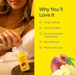 Hello Peach Ginger Flavored Personal Lubricant - Water-Based Lube - No Aftertaste, Easy Clean-Up - Vegan, Sugar-Free, Gluten-Free, & Hormone-Free - 1.7 Fl Oz