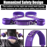 Sex Bondage Bdsm Kit, Bed Restraints Thigh Sling Spreader Straps Neck To Thigh/Ankle Restraint Bondage Submissive Gear, Open Leg Straps Sm Game Kinky Sex Toys For Women Couples Beginner (Purple)