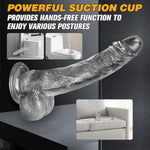 7.8 Inch Transparent Realistic Dildo Female Sex Toy With Strong Suction Cup,Penis Anal Play Vaginal G-Spot Stimulation With Real Veins And Intact Testicles For Male And Female Couples.