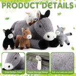 5 Pcs Donkey Stuffed Animals 18 Inches Large Stuffed Mommy Donkey With 4 Babies Burro Plush For Baby Shower Nurturing Plushie Toy Set For Kids Boys Girls Christmas Birthday Gifts