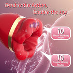 3-In-1 Clitoral G-Spot Vibrator With Realistic Tongue Stimulation With10 Modes Of Mouth Vibration, Tongue Licking, Dildos Thrusting | Waterproof Adult Sex Toys Ideal For Women'S Solo Or Couple Fun