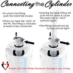 Penis Pump Kit Ultima - Brass Handle, Blue Rubber Grips, Clear Hose + Gauge - 9" X 1.75" Cylinder