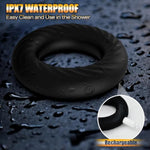 Vibrating Cock Ring Sex Toys Full Liquid Silicone Soft Cock Penis Ring Vibrator, Clitoral Stimulator 10 Vibrations Male Adult Sex Toy For Men & Couples Pleasure - Black