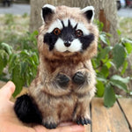 Realistic Raccoon Plush Toy, Lifelike Stuffed Trash Panda Fluffy Masked Bandit Handcrafted Figurine Furry Woodland Animal Coon Home Decoration, Collectible Gift, Photo Prop