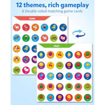 Memory Matching Game, Wooden Board Travel Toy With Memory Cards, Essential Activity For Road Trip Airplane/Car/Camping, Fine Motor Educational Gift Toy For 3 4 5 Year Old Kids
