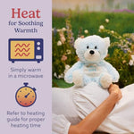 Microwavable & Weighted Stuffed Animals, Baby Boy Bear - Heated Stuffed Animal Plushie For Warmth & Comfort - Cute Soft Plush Toys For Adults & Children (Boys, Girls, Babies & Toddlers)