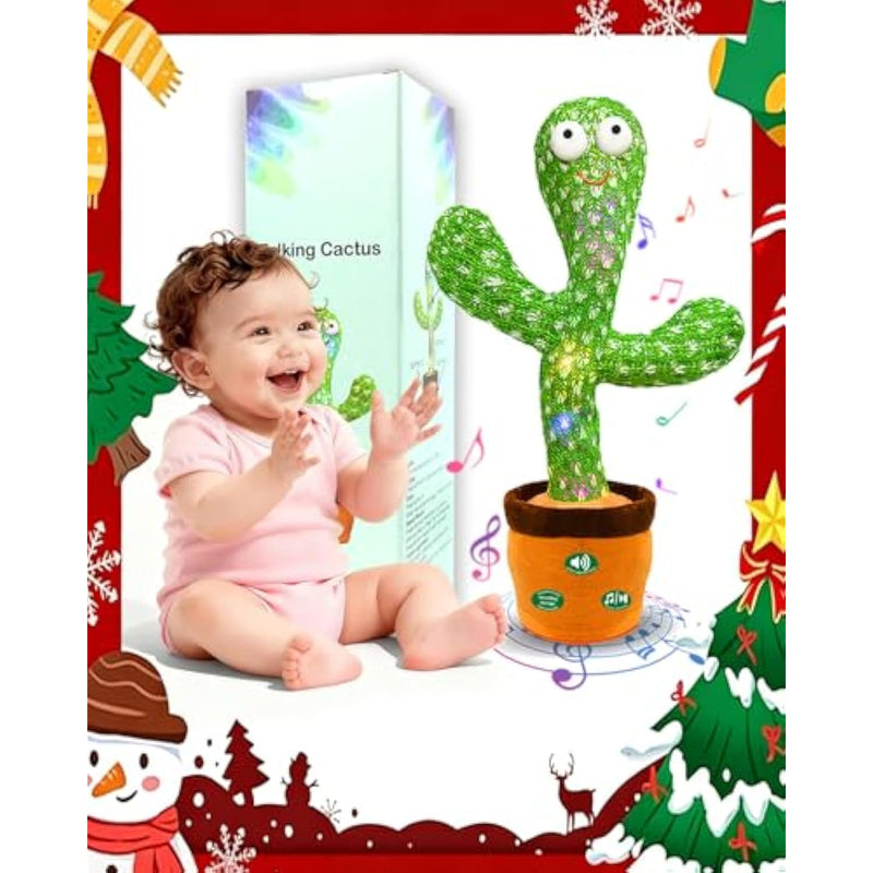 (Updated Volume Adjustment) Dancing Mimicking Talking Cactus Toy,Funny Gift For Toddler 1 2 3 Year Old Boy Girl,Singing Record Repeat What You Say Light Up Baby Infant Toys 6-12 12-18 Months