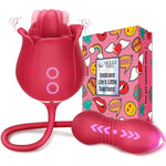 Rose Sex Toy For Women, Men & Couples - Vibrator Adult Sex Toys Upgraded With Giftbox, 9 Tongue Licking & Thrusting Modes, G Spot Vibrators Dildo For Clitoral Nipple Anal Stimulation