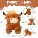 11.5" Highland Cow Stuffed Animal?Soft And Fluffy Highland Cow Stuffed Animal, Best Gift For Kids & Girls Halloween, Christmas Or Birthday (Brown)
